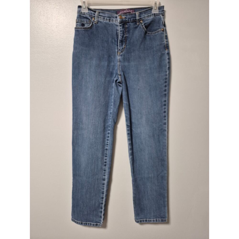 Gloria Vanderbilt Amanda Jeans Womens Size 8 Medium Straight Leg Blue Denim